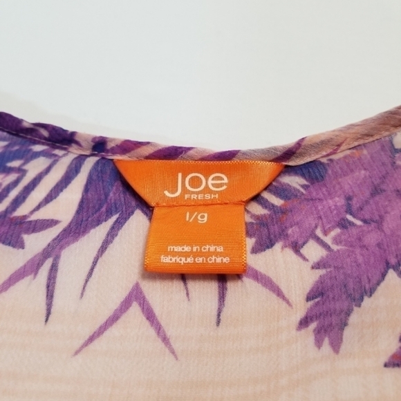 Joe Fresh Floral Chiffon Long Sleeved Blouse - Picture 5 of 5